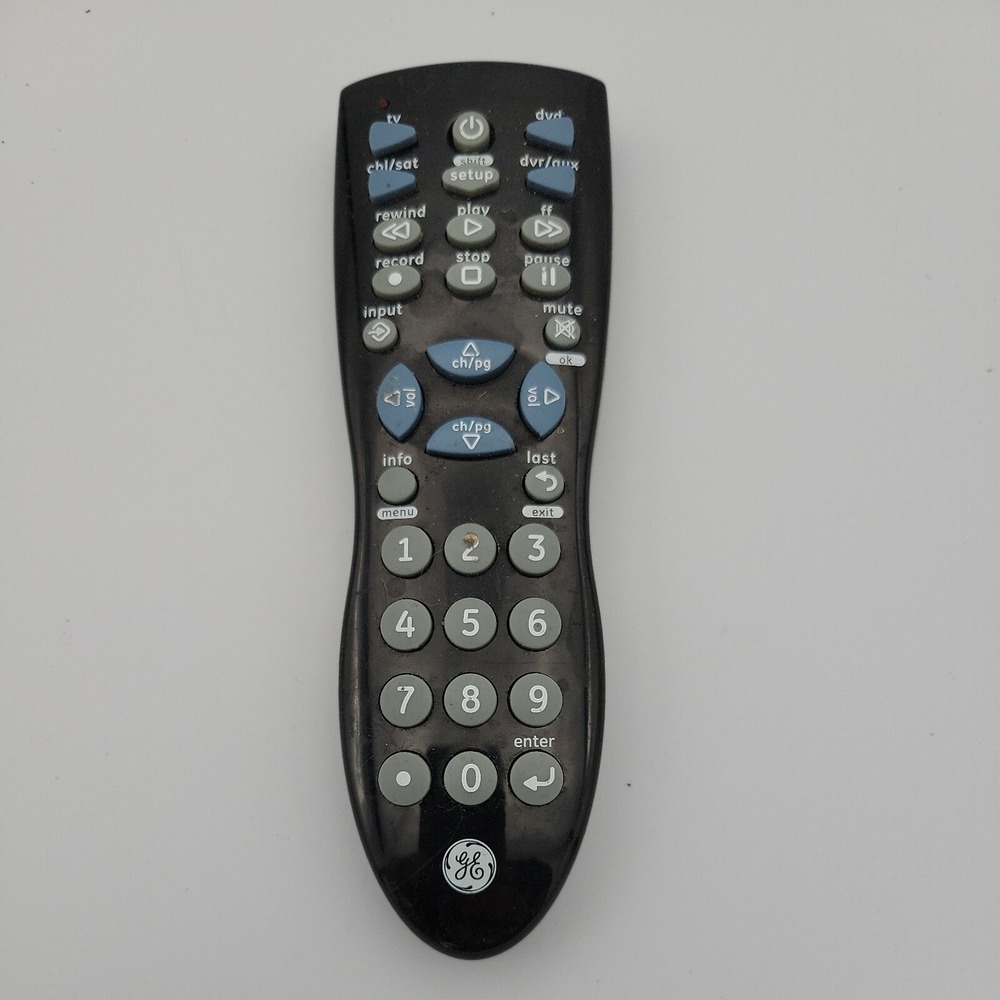 GE JC024 Universal Remote Control for TV DVD VCR Cable Satellite Black